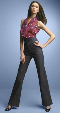 high waist jeans with blouse