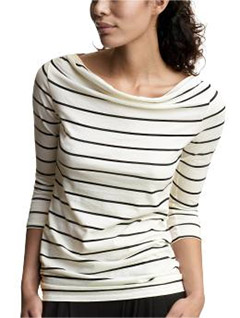 Striped-Cowlneck-T