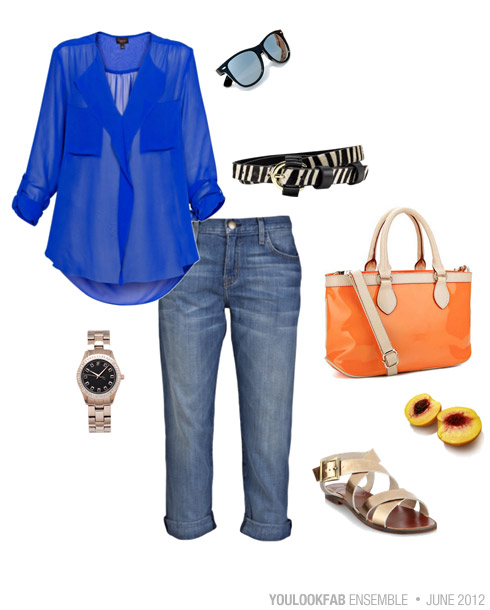 Ensemble: Boyfriend Jeans with Blouse and Belt - YLF