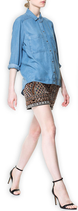 Zara Stones Embroidered Shorts