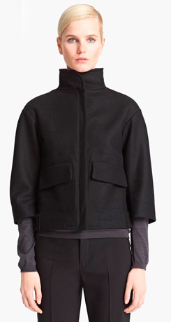 Jil Sander Funnel Neck Wool Coat