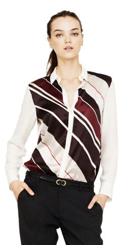 Club Monaco Remi Striped Silk Shirt