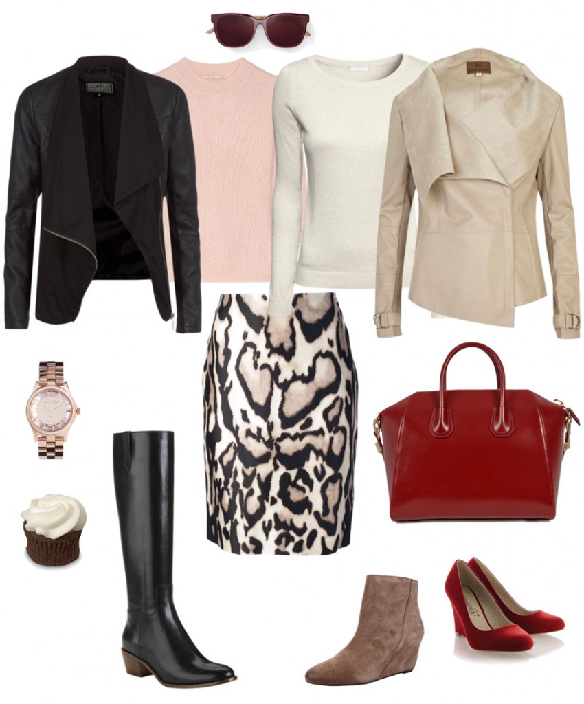 Ensemble: Pencil Skirt & Leather Jacket at the Office - YLF