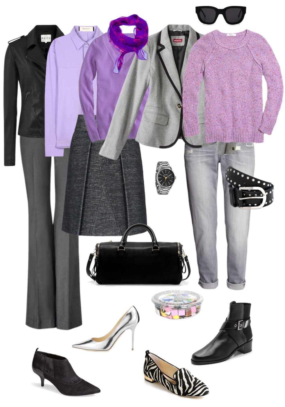 Grey, Lilac and Black