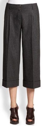 Michael Kors Cuffed Wool Flannel Culottes