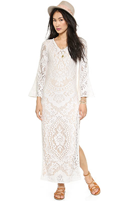 SPELL White Dove Vintage Lace Maxi Dress