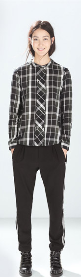 Zara Double Breasted Checked Shirt
