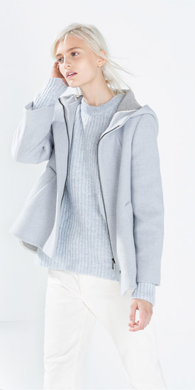 Zara Short Wool Jacket with Hood