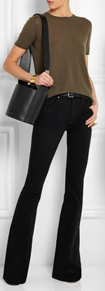VICTORIA BECKHAM Leather and Suede Bucket Bag