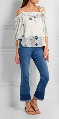 SEE BY CHLOE Cropped Mid-rise Flared Jeans