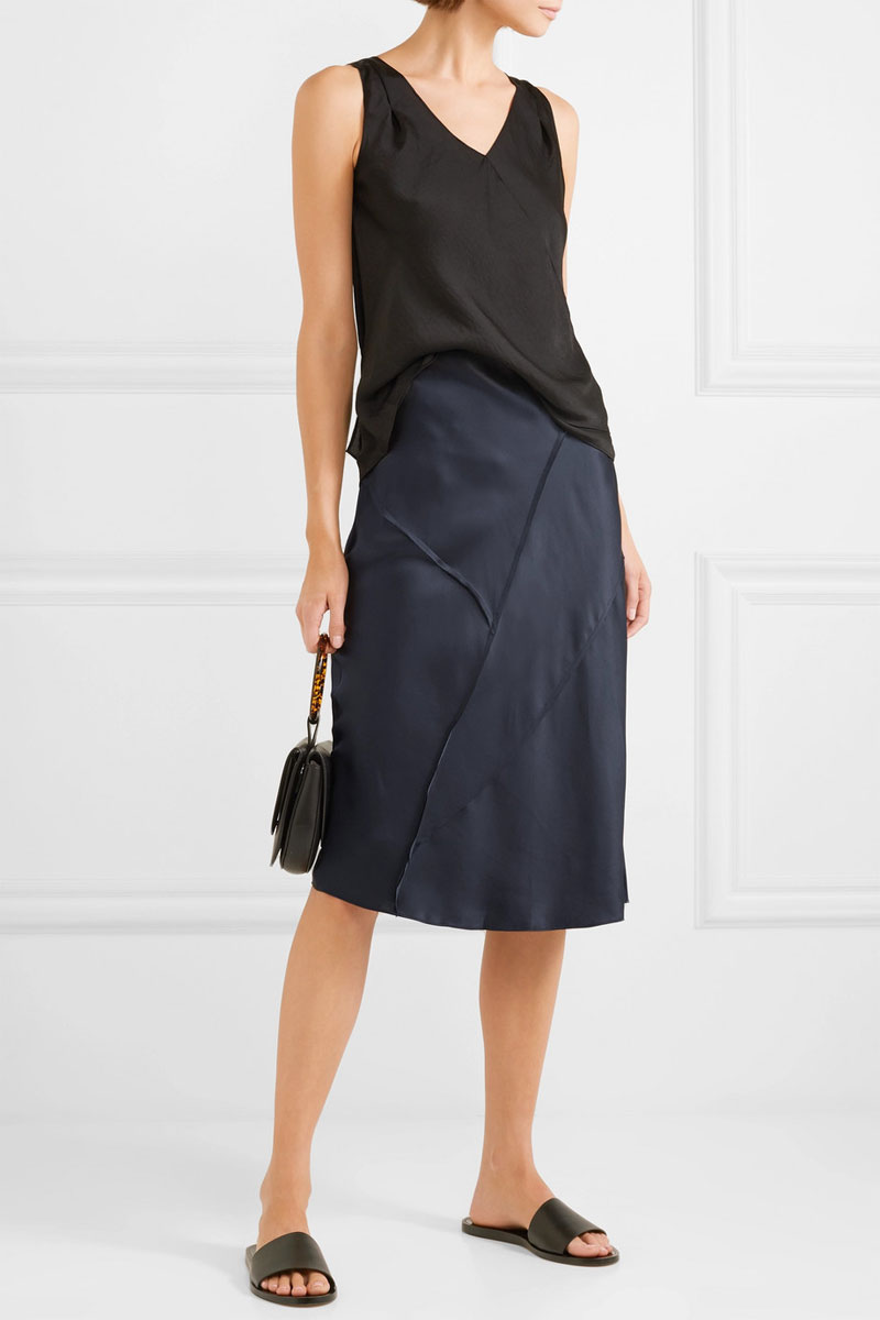 VINCE-Paneled-Silk-satin-Midi-Skirt