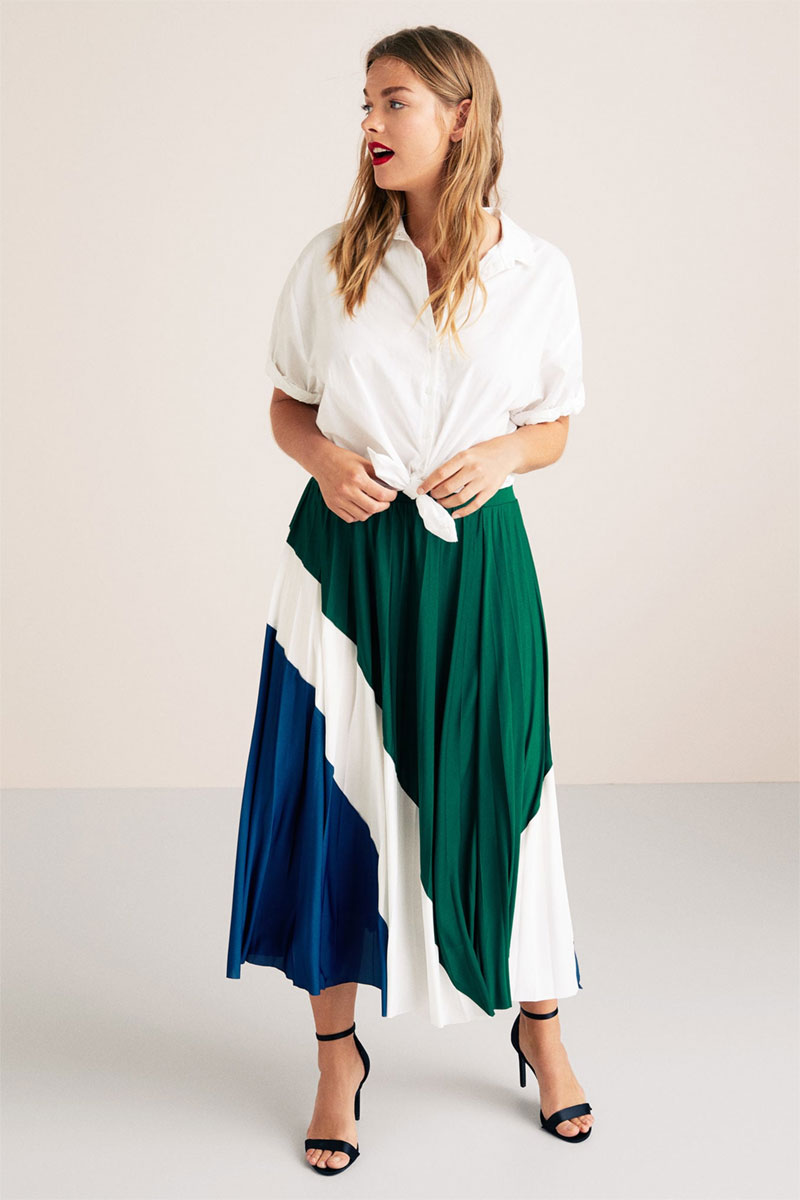 Violeta Combined Pleated Skirt