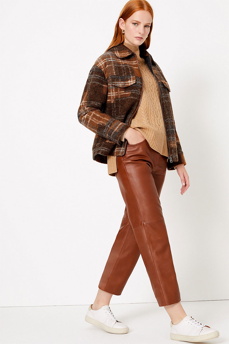 AUTOGRAPH Checked Cropped Short Jacket