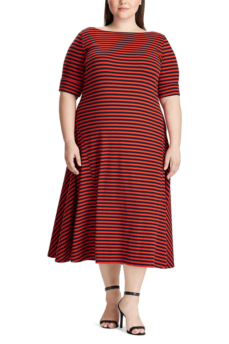LAUREN WOMAN Cotton Fit and Flare Dress