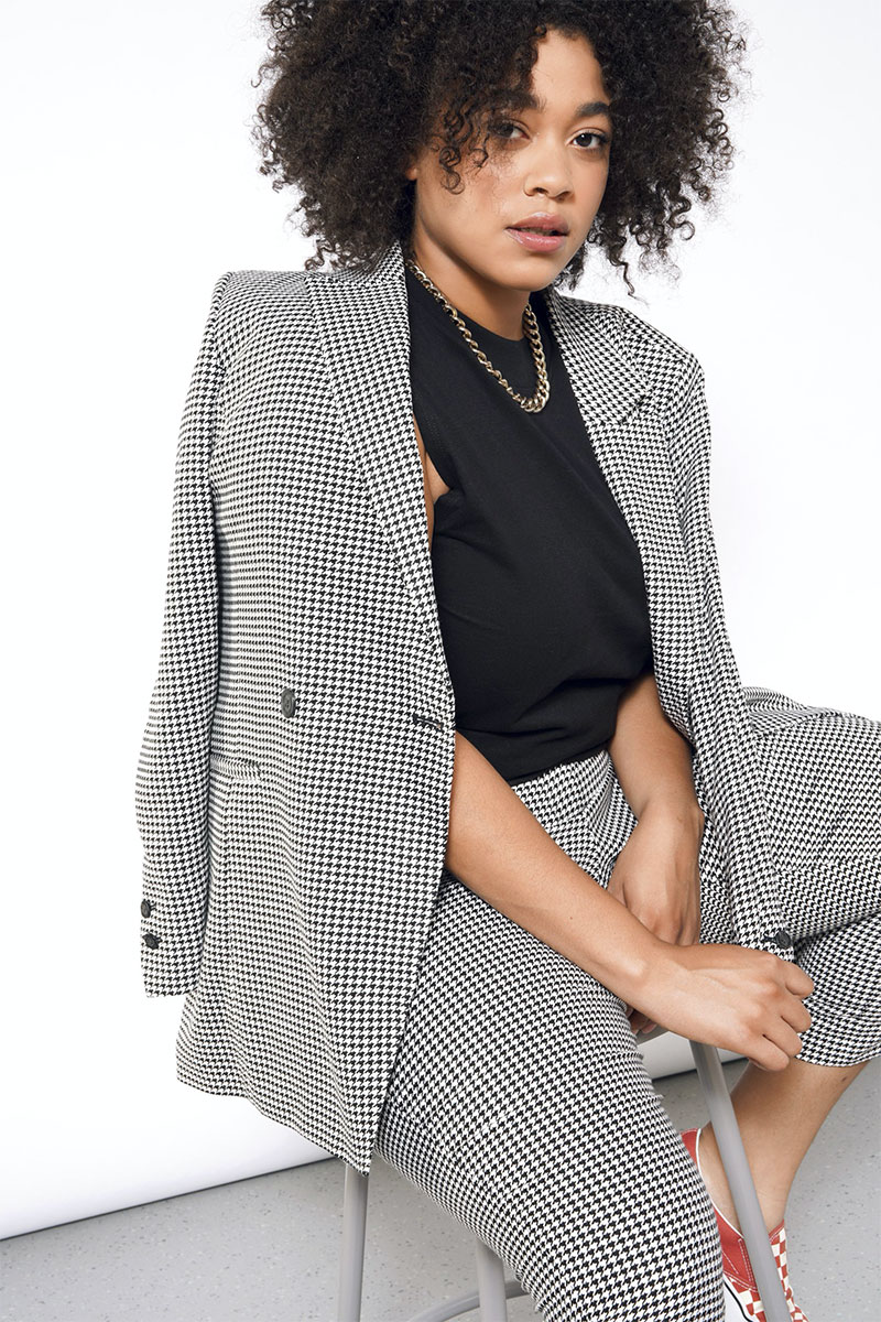 Wildfang The Empower Houndstooth Slim Crop Pant