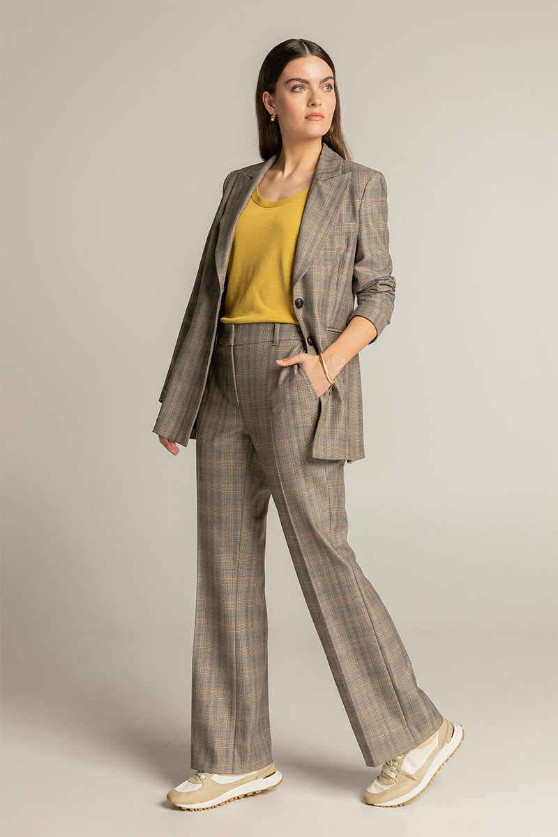 Mustard Top and Earthy Suit