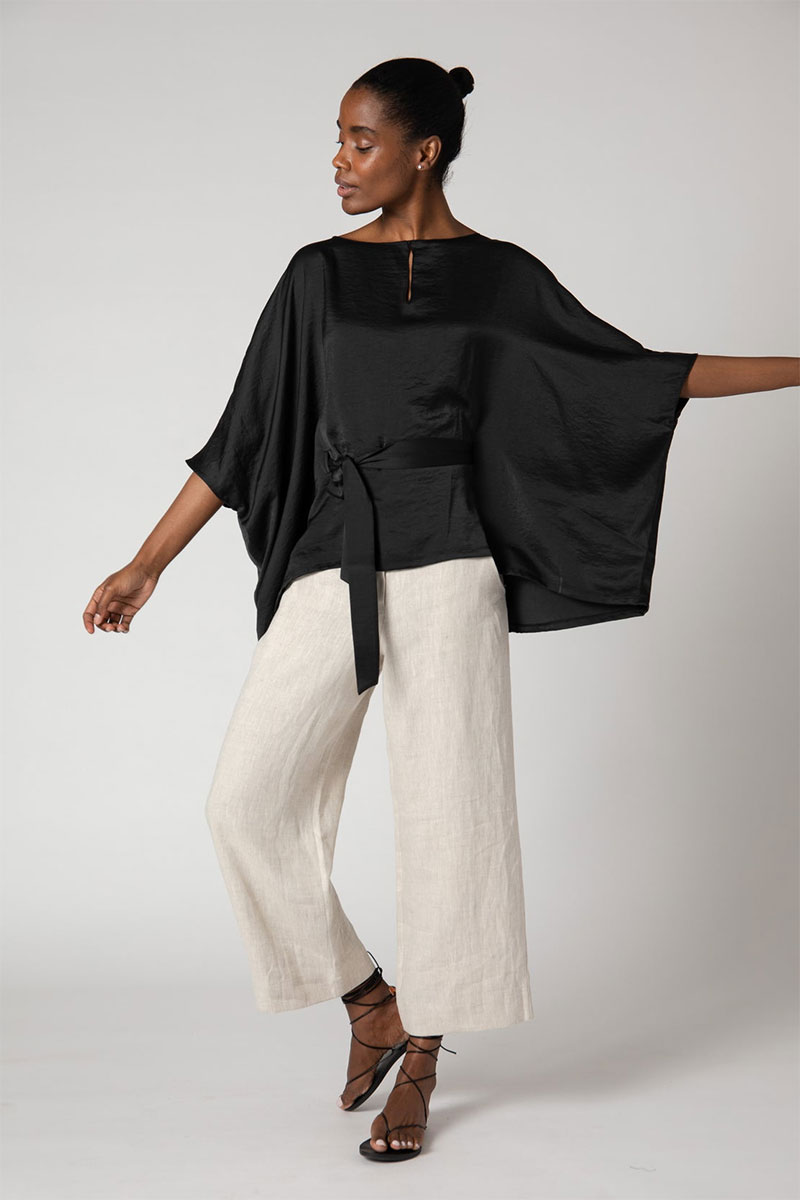 Wide Pants and a Belted Flowing Top