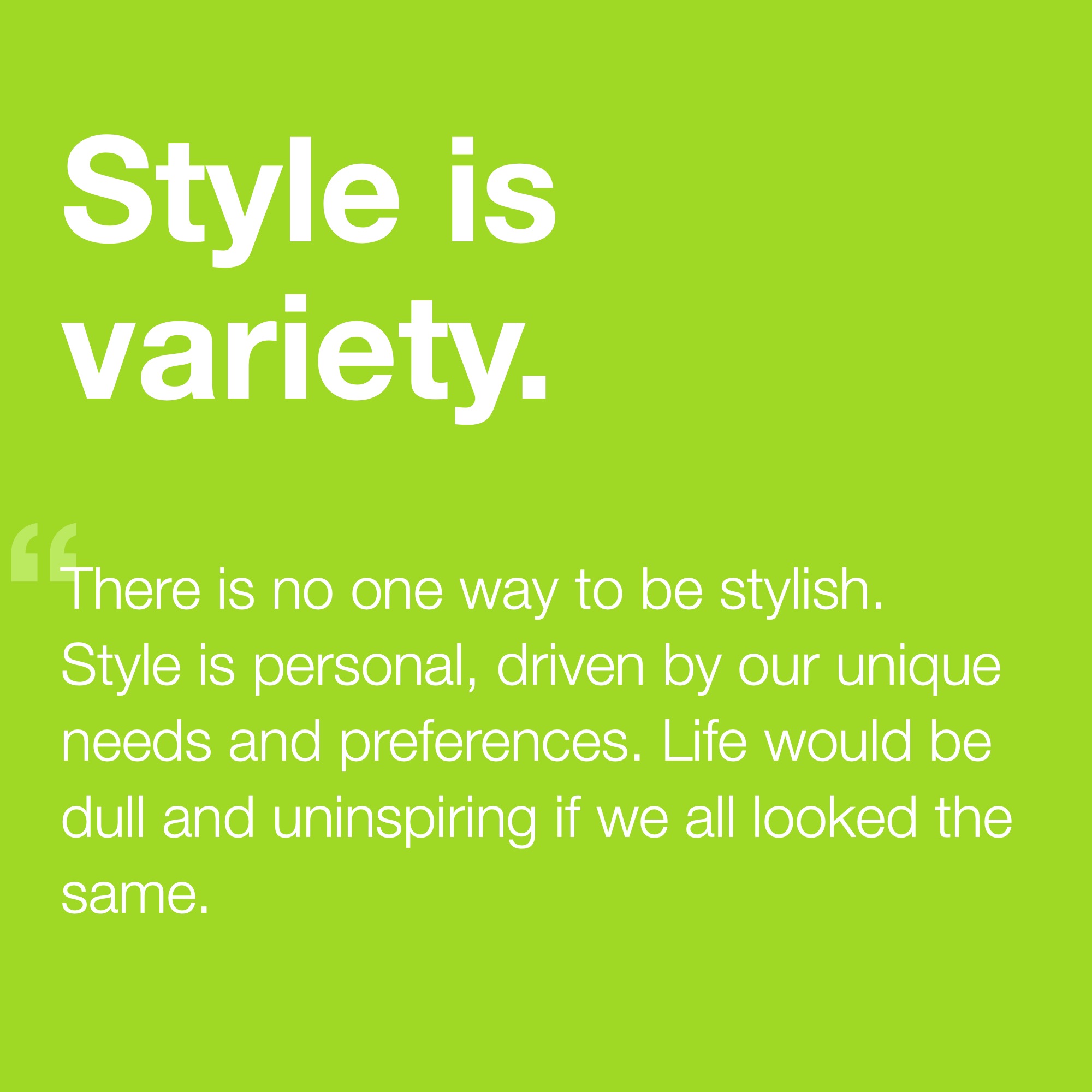Style is Variety