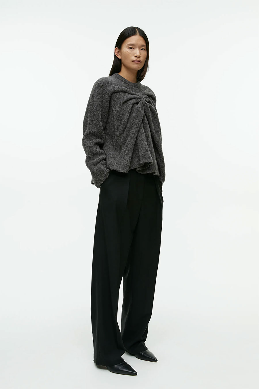 Statement Sweater and Black Pants