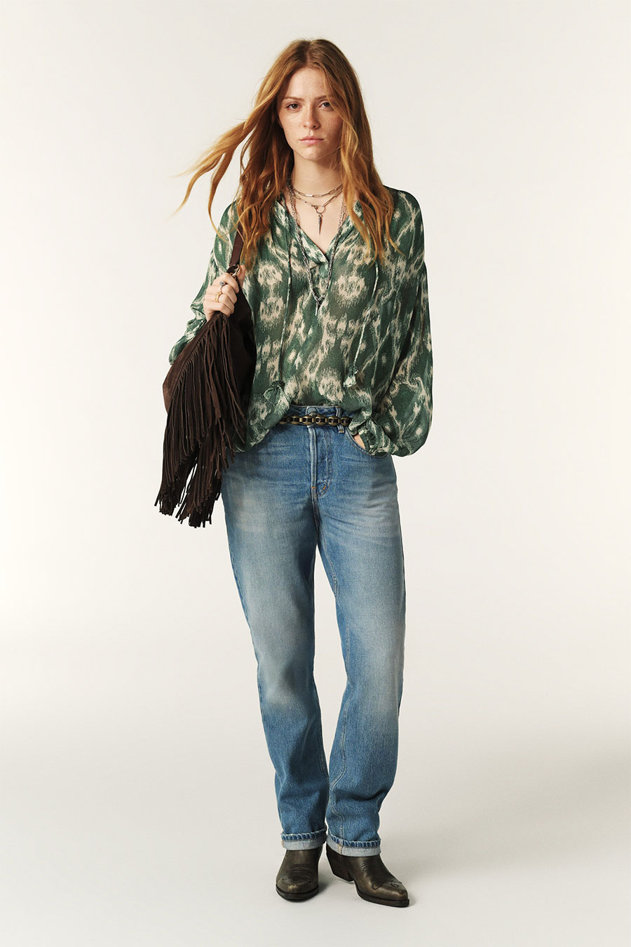 Dark Green, Dark Brown, Blue Denim