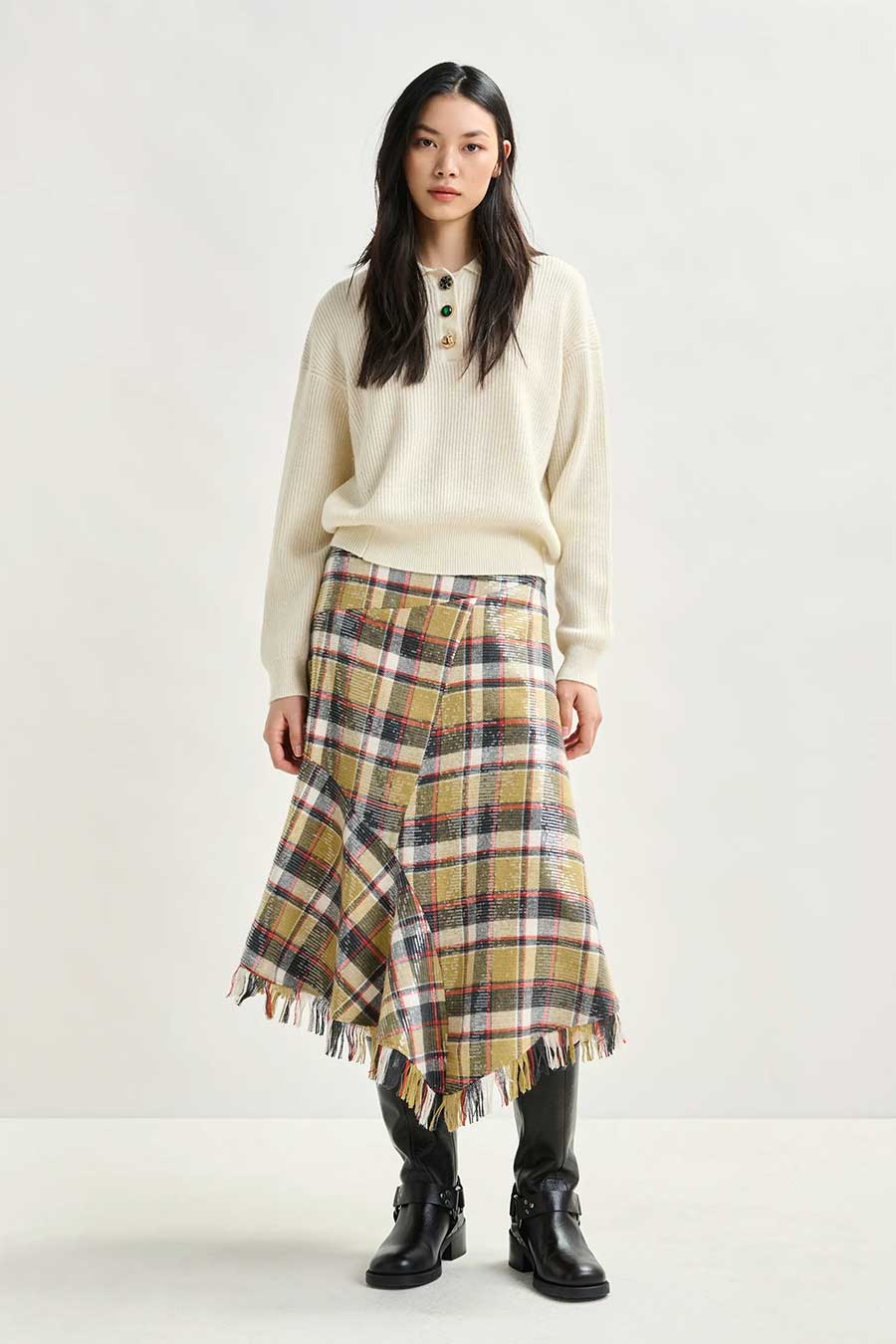 Sage, Black, Red and Cream