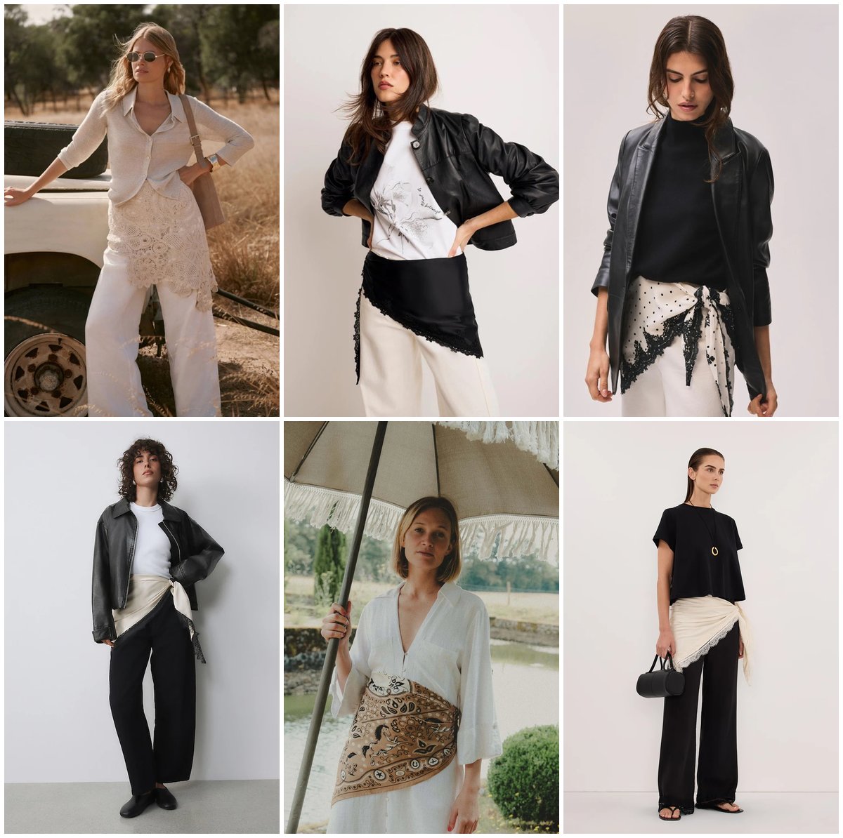 Lace Trim Hip Scarves