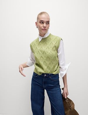 Womens Sweater Vest Buy Yousify Women Cable Knit Oversize Sweater