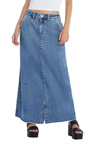 Topshop Denim Circle Maxi Skirt