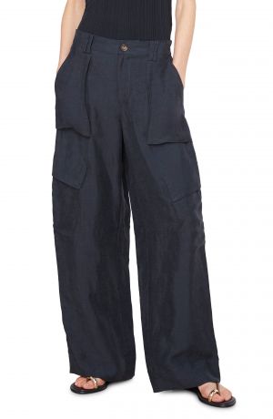 Black Viscose Linen Lantern Pants for Women, Casual Loose Pants, Relaxed  Fit Casual Pants, Wide Leg Trousers, Elastic Stretch Waistband 