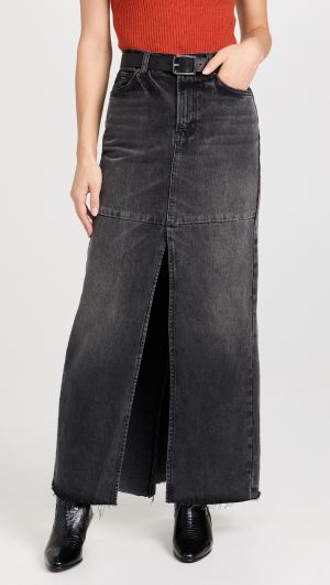 Topshop Denim Circle Maxi Skirt