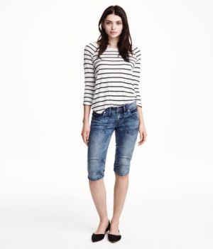 Ensemble: Denim Shorts with Interesting Top and Hat - YLF