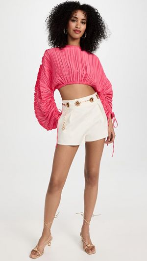 Plus Size Crop Tops Women Summer Short Sleeve Cropped