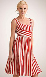 Adrianna Papell Striped Cotton Dress