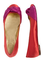 Martine Two-Color Satin Ballet Flats