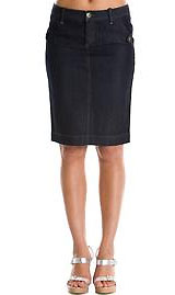 Dark Denim Skirt Knee Length | Jill Dress